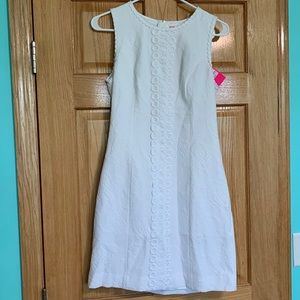 Lilly Pulitzer Mila Shift Dress Size 4 White great for bridal showers!